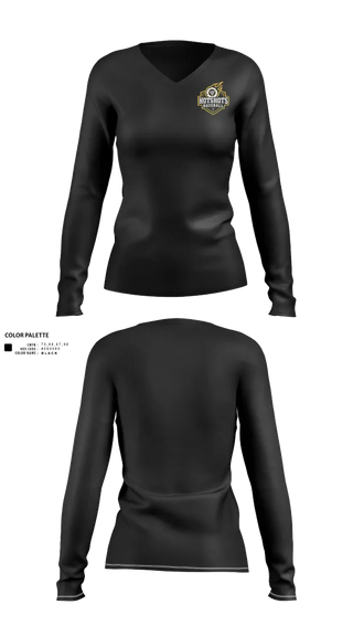 Womens Long Sleeve Vneck Shirt, Hotshots1, Baseball, Teamtime, Team time, sublimation, custom sports apparel, team uniforms, spirit wear, spiritwear, sports uniforms, custom shirts, team store, custom team store, fundraiser sports, apparel fundraiser