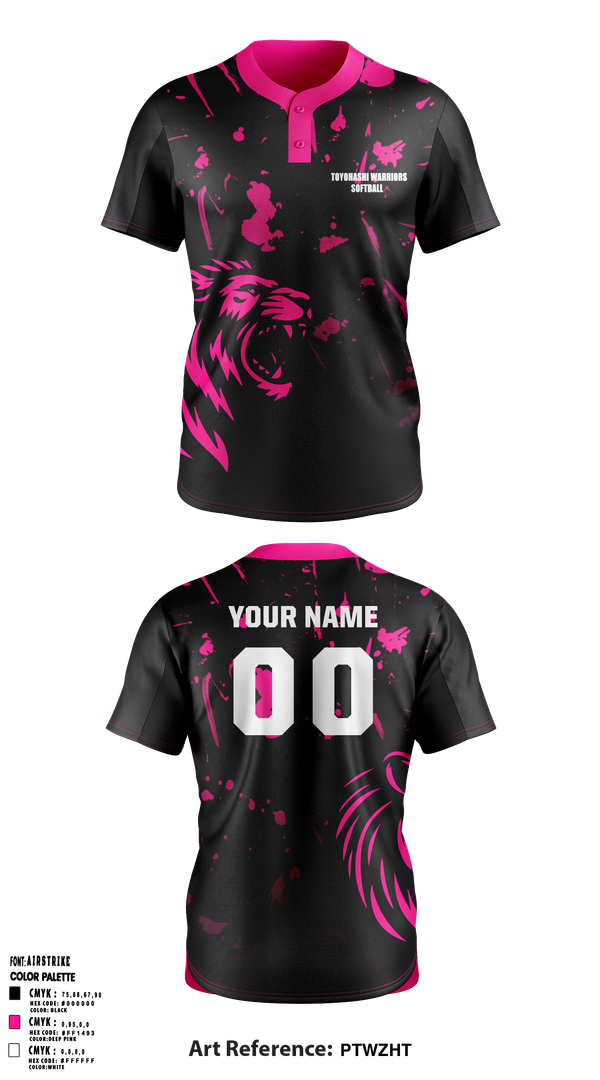 Two Button Softball Jersey, Toyohashi warriors, Softball, Teamtime, Team time, sublimation, custom sports apparel, team uniforms, spirit wear, spiritwear, sports uniforms, custom shirts, team store, custom team store, fundraiser sports, apparel fundraiser