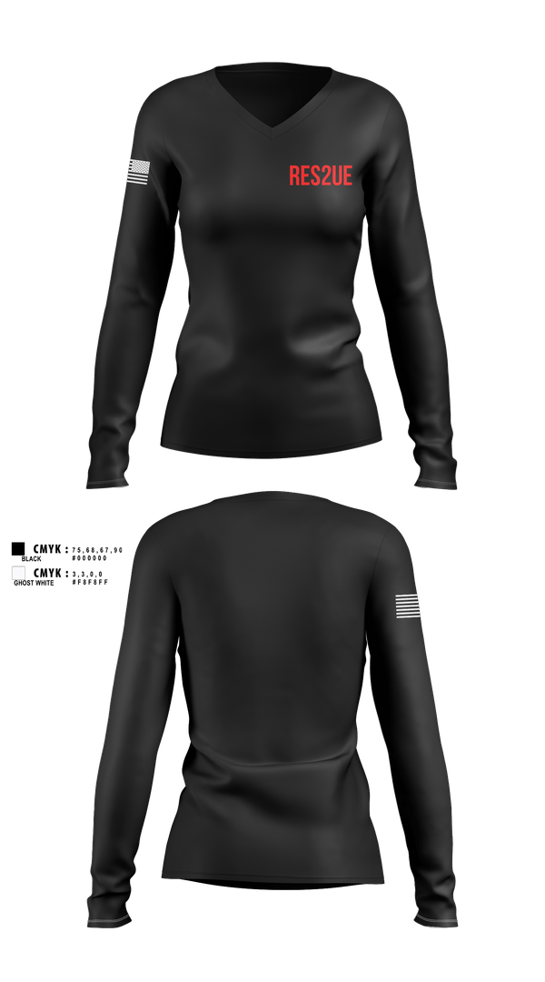 Womens Long Sleeve Vneck Shirt, Rescue2/Engine5, Fire Department, Teamtime, Team time, sublimation, custom sports apparel, team uniforms, spirit wear, spiritwear, sports uniforms, custom shirts, team store, custom team store, fundraiser sports, apparel fundraiser