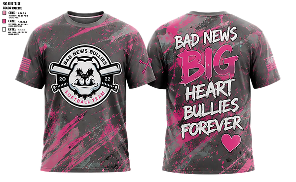Old School Cotton Shirt, Bad News Bullies, Softball, Teamtime, Team time, sublimation, custom sports apparel, team uniforms, spirit wear, spiritwear, sports uniforms, custom shirts, team store, custom team store, fundraiser sports, apparel fundraiser