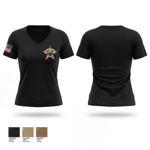 Womens Short Sleeve Vneck Shirt, Starke County Sheriff's Office, Police, Teamtime, Team time, sublimation, custom sports apparel, team uniforms, spirit wear, spiritwear, sports uniforms, custom shirts, team store, custom team store, fundraiser sports, apparel fundraiser