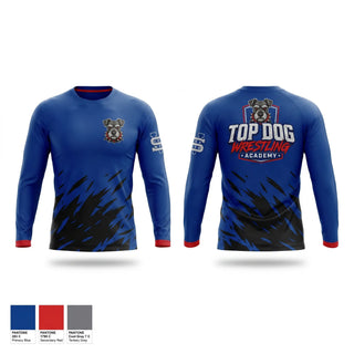 Long Sleeve Performance Shirt, Top Dog Wrestling Academy, Wrestling, Teamtime, Team time, sublimation, custom sports apparel, team uniforms, spirit wear, spiritwear, sports uniforms, custom shirts, team store, custom team store, fundraiser sports, apparel fundraiser