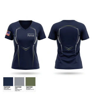 Womens Short Sleeve Vneck Shirt, Williamsburg Police, Police, Teamtime, Team time, sublimation, custom sports apparel, team uniforms, spirit wear, spiritwear, sports uniforms, custom shirts, team store, custom team store, fundraiser sports, apparel fundraiser