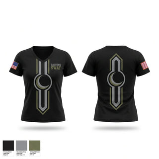 Womens Short Sleeve Vneck Shirt, Laurens Swat, Police, Teamtime, Team time, sublimation, custom sports apparel, team uniforms, spirit wear, spiritwear, sports uniforms, custom shirts, team store, custom team store, fundraiser sports, apparel fundraiser