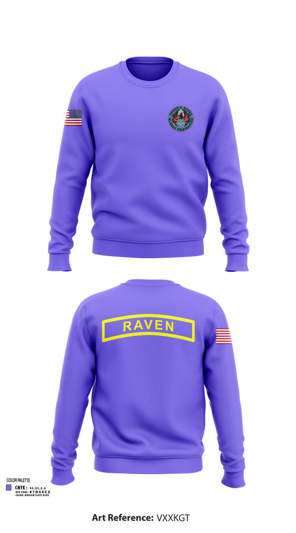 Crew Neck Sweatshirt, Phoenix Raven Instrutor, , Teamtime, Team time, sublimation, custom sports apparel, team uniforms, spirit wear, spiritwear, sports uniforms, custom shirts, team store, custom team store, fundraiser sports, apparel fundraiser