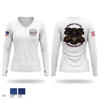 Womens Long Sleeve Vneck Shirt, NRC Great Lakes, Navy, Teamtime, Team time, sublimation, custom sports apparel, team uniforms, spirit wear, spiritwear, sports uniforms, custom shirts, team store, custom team store, fundraiser sports, apparel fundraiser