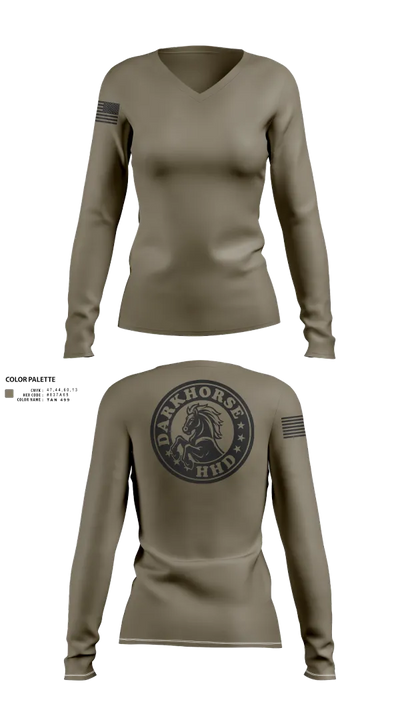 HHD, 627TH Hospital Center 42865574 Women's Long Sleeve V-neck Shirt - 10