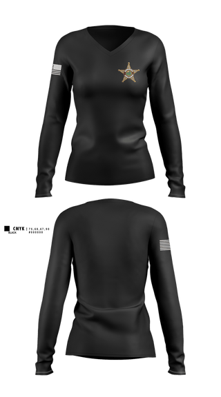 Womens Long Sleeve Vneck Shirt, Sheriff, Police, Teamtime, Team time, sublimation, custom sports apparel, team uniforms, spirit wear, spiritwear, sports uniforms, custom shirts, team store, custom team store, fundraiser sports, apparel fundraiser