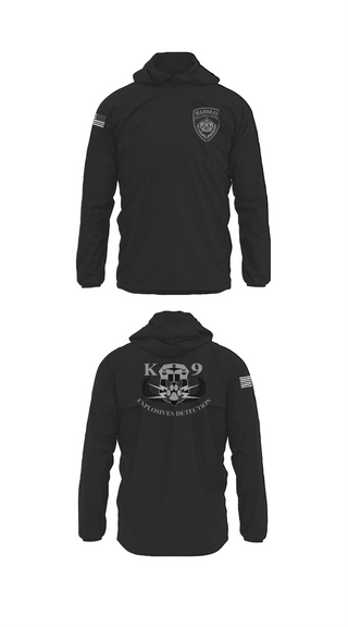 Windbreaker, Judicial Marshal Explosive Detection, Police, Teamtime, Team time, sublimation, custom sports apparel, team uniforms, spirit wear, spiritwear, sports uniforms, custom shirts, team store, custom team store, fundraiser sports, apparel fundraiser