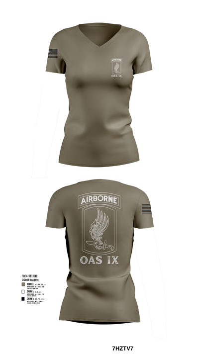 173RD ABN 21007449 Women's Short Sleeve V-neck Shirt - 101