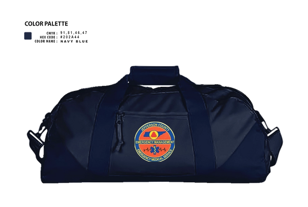 Duffle Bag, JEFFERSON COUNTY EMS, EMS/EMT, Teamtime, Team time, sublimation, custom sports apparel, team uniforms, spirit wear, spiritwear, sports uniforms, custom shirts, team store, custom team store, fundraiser sports, apparel fundraiser