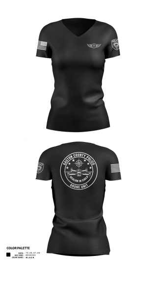 Womens Short Sleeve Vneck Shirt, Drone Unit, Police, Teamtime, Team time, sublimation, custom sports apparel, team uniforms, spirit wear, spiritwear, sports uniforms, custom shirts, team store, custom team store, fundraiser sports, apparel fundraiser