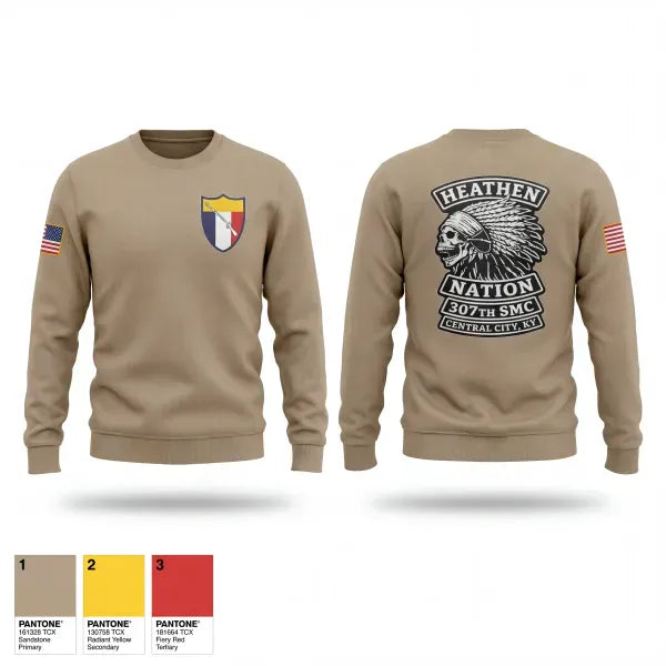 Crew Neck Sweatshirt, 307th SMC, National Guard, Teamtime, Team time, sublimation, custom sports apparel, team uniforms, spirit wear, spiritwear, sports uniforms, custom shirts, team store, custom team store, fundraiser sports, apparel fundraiser