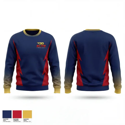 Crew Neck Sweatshirt, 3D Elite Track Club, Track & Field, Teamtime, Team time, sublimation, custom sports apparel, team uniforms, spirit wear, spiritwear, sports uniforms, custom shirts, team store, custom team store, fundraiser sports, apparel fundraiser