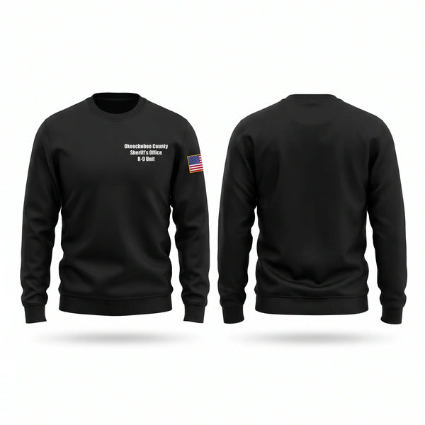 Crew Neck Sweatshirt, Okeechobee County Sheriff’s Office K9 Unit, Police, Teamtime, Team time, sublimation, custom sports apparel, team uniforms, spirit wear, spiritwear, sports uniforms, custom shirts, team store, custom team store, fundraiser sports, apparel fundraiser
