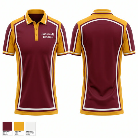 Short Sleeve Performance Polo, Roosevelt Teddies, Women's Basketball, Teamtime, Team time, sublimation, custom sports apparel, team uniforms, spirit wear, spiritwear, sports uniforms, custom shirts, team store, custom team store, fundraiser sports, apparel fundraiser