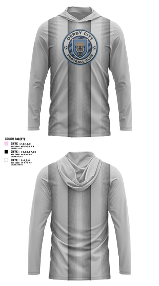 Long Sleeve Performance Shirt with hood, Derby City FC, Men's Soccer, Teamtime, Team time, sublimation, custom sports apparel, team uniforms, spirit wear, spiritwear, sports uniforms, custom shirts, team store, custom team store, fundraiser sports, apparel fundraiser
