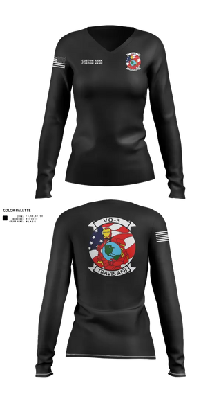 Womens Long Sleeve Vneck Shirt, VQ3 Det Travis, , Teamtime, Team time, sublimation, custom sports apparel, team uniforms, spirit wear, spiritwear, sports uniforms, custom shirts, team store, custom team store, fundraiser sports, apparel fundraiser