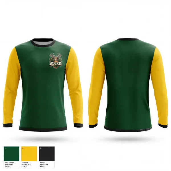 Long Sleeve Performance Shirt, Bucks, Men's Basketball, Teamtime, Team time, sublimation, custom sports apparel, team uniforms, spirit wear, spiritwear, sports uniforms, custom shirts, team store, custom team store, fundraiser sports, apparel fundraiser