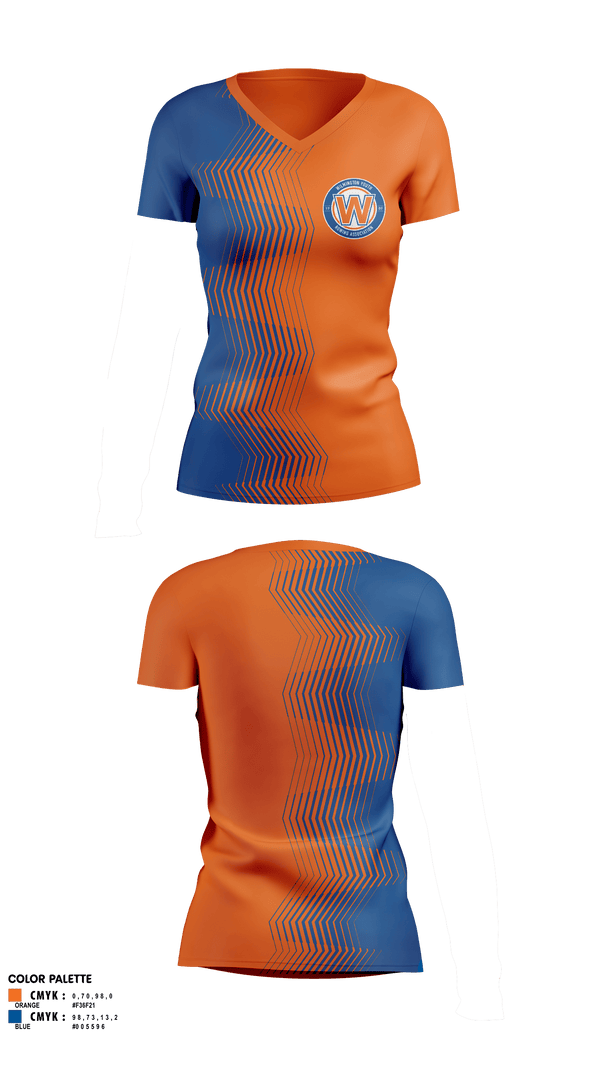Women's Short Sleeve Vneck Shirt, Wilmington Youth Rowing Association, Spirit Store, Teamtime, Team time, sublimation, custom sports apparel, team uniforms, spirit wear, spiritwear, sports uniforms, custom shirts, team store, custom team store, fundraiser sports, apparel fundraiser