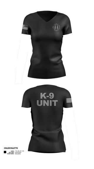 Womens Short Sleeve Vneck Shirt, EPD K-9, Police, Teamtime, Team time, sublimation, custom sports apparel, team uniforms, spirit wear, spiritwear, sports uniforms, custom shirts, team store, custom team store, fundraiser sports, apparel fundraiser