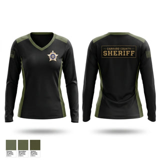 Womens Long Sleeve Vneck Shirt, Garrard County Sheriff, Police, Teamtime, Team time, sublimation, custom sports apparel, team uniforms, spirit wear, spiritwear, sports uniforms, custom shirts, team store, custom team store, fundraiser sports, apparel fundraiser