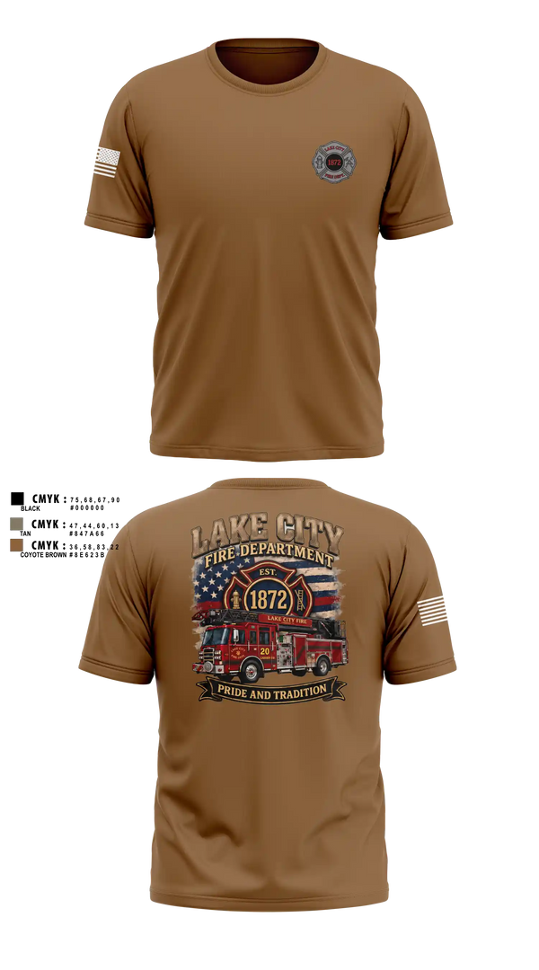 Short Sleeve Performance Shirt, Lake City Fire Department, Fire Department, Teamtime, Team time, sublimation, custom sports apparel, team uniforms, spirit wear, spiritwear, sports uniforms, custom shirts, team store, custom team store, fundraiser sports, apparel fundraiser