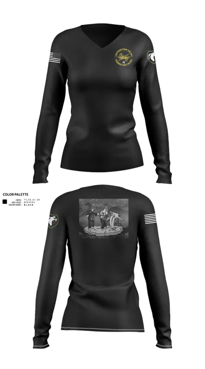 5th ANGLICO 31012573 Women's Long Sleeve V-neck Shirt - 21
