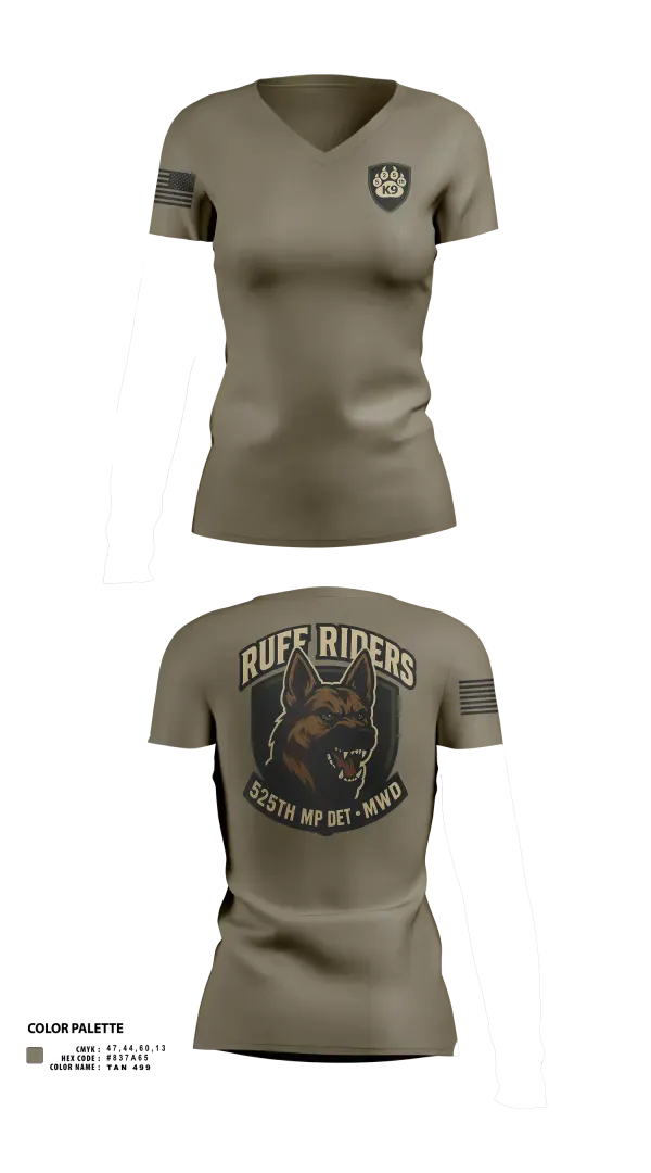 Womens Short Sleeve Vneck Shirt, 525th MWD DET, Army, Teamtime, Team time, sublimation, custom sports apparel, team uniforms, spirit wear, spiritwear, sports uniforms, custom shirts, team store, custom team store, fundraiser sports, apparel fundraiser