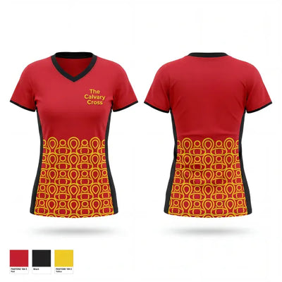 The Calvary Cross 43084817 Women's Short Sleeve V-neck Shirt - 1