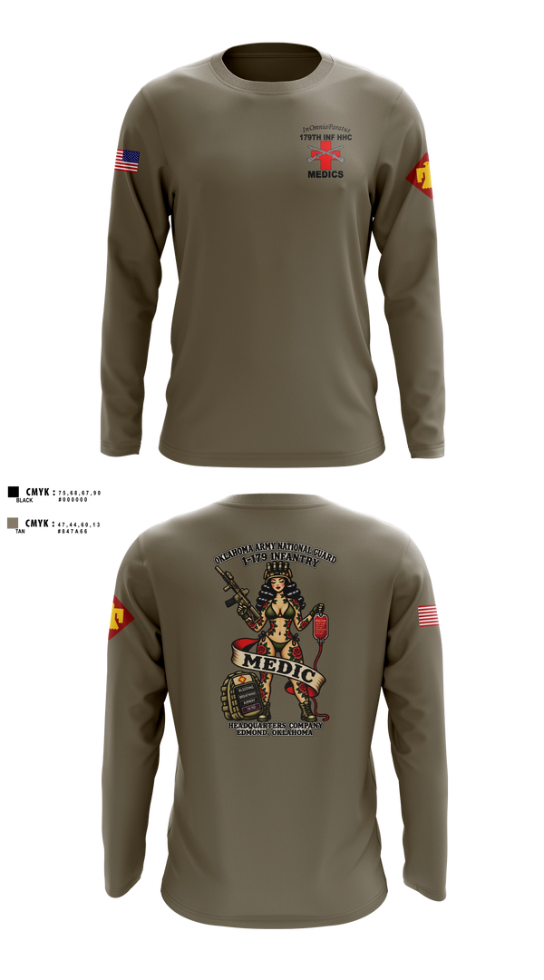 Long Sleeve Performance Shirt, 179 HHC Medics, National Guard, Teamtime, Team time, sublimation, custom sports apparel, team uniforms, spirit wear, spiritwear, sports uniforms, custom shirts, team store, custom team store, fundraiser sports, apparel fundraiser