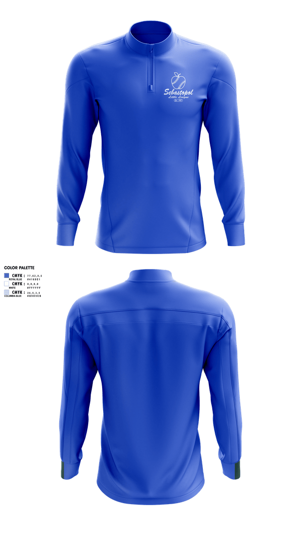 Quarter Zip Jacket, Sebastopol Little League, Baseball, Teamtime, Team time, sublimation, custom sports apparel, team uniforms, spirit wear, spiritwear, sports uniforms, custom shirts, team store, custom team store, fundraiser sports, apparel fundraiser