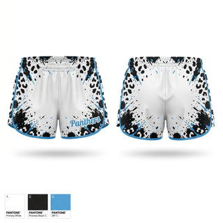 Womens Shorts, Panthers, Track & Field, Teamtime, Team time, sublimation, custom sports apparel, team uniforms, spirit wear, spiritwear, sports uniforms, custom shirts, team store, custom team store, fundraiser sports, apparel fundraiser