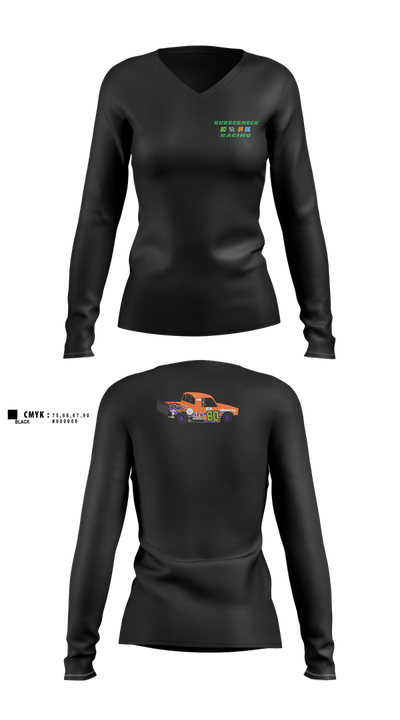 Rubberneck Racing 33186626 Women's Long Sleeve V-neck Shirt - 100