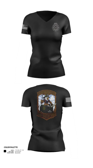 Womens Short Sleeve Vneck Shirt, Hopkinsville Fire Department, Fire Department, Teamtime, Team time, sublimation, custom sports apparel, team uniforms, spirit wear, spiritwear, sports uniforms, custom shirts, team store, custom team store, fundraiser sports, apparel fundraiser