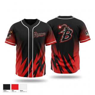 Full Button Baseball Jersey, BombSquad, Baseball, Teamtime, Team time, sublimation, custom sports apparel, team uniforms, spirit wear, spiritwear, sports uniforms, custom shirts, team store, custom team store, fundraiser sports, apparel fundraiser