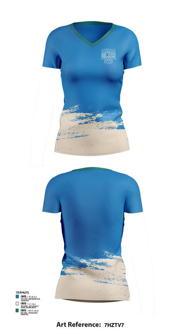 Womens Short Sleeve Vneck Shirt, Slam, Women's Basketball, Teamtime, Team time, sublimation, custom sports apparel, team uniforms, spirit wear, spiritwear, sports uniforms, custom shirts, team store, custom team store, fundraiser sports, apparel fundraiser
