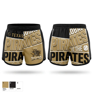 Womens Shorts, Texas Pirates, Baseball, Teamtime, Team time, sublimation, custom sports apparel, team uniforms, spirit wear, spiritwear, sports uniforms, custom shirts, team store, custom team store, fundraiser sports, apparel fundraiser