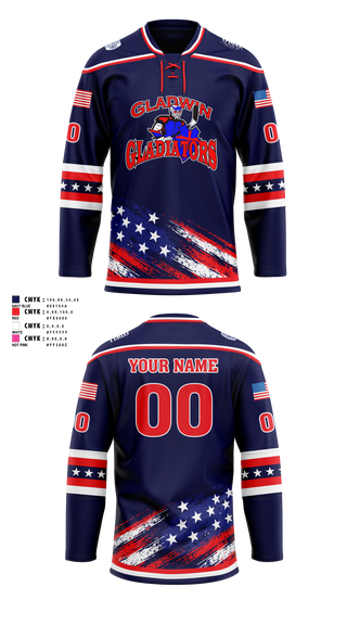 Hockey Jersey, Gladwin Gladiators, Ice Hockey, Teamtime, Team time, sublimation, custom sports apparel, team uniforms, spirit wear, spiritwear, sports uniforms, custom shirts, team store, custom team store, fundraiser sports, apparel fundraiser