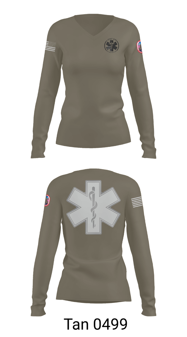 Womens Long Sleeve Vneck Shirt, I-STAT EMS, , Teamtime, Team time, sublimation, custom sports apparel, team uniforms, spirit wear, spiritwear, sports uniforms, custom shirts, team store, custom team store, fundraiser sports, apparel fundraiser