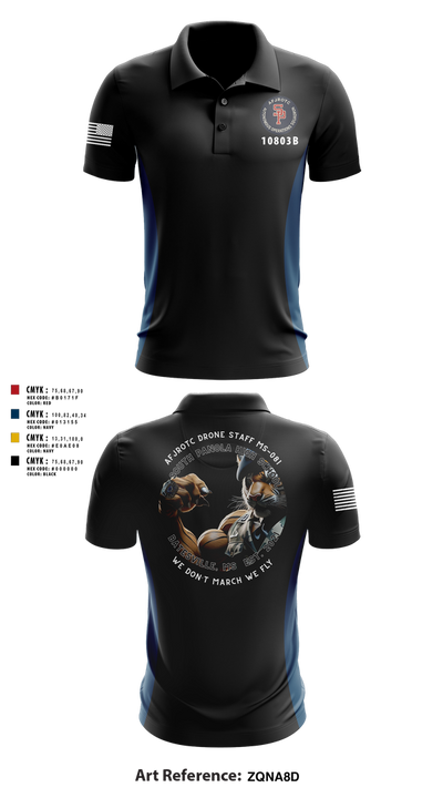 AFJROTC MS-081 DRONE TEAM 88778530 Short Sleeve Performance Polo - 209