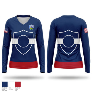 Womens Long Sleeve Vneck Shirt, Morgan County Ambulance Service, EMS/EMT, Teamtime, Team time, sublimation, custom sports apparel, team uniforms, spirit wear, spiritwear, sports uniforms, custom shirts, team store, custom team store, fundraiser sports, apparel fundraiser