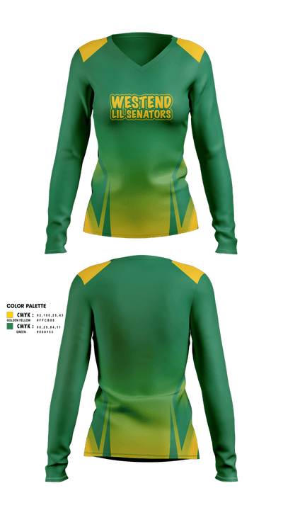 westend lil senators 40298885 Women's Long Sleeve V-neck Shirt - 2
