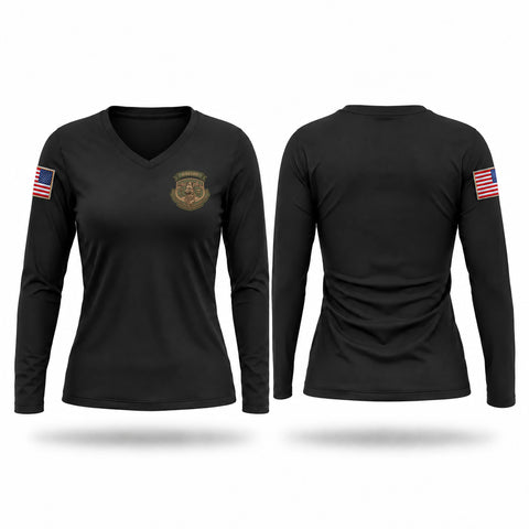 Womens Long Sleeve Vneck Shirt, UAS500, Police, Teamtime, Team time, sublimation, custom sports apparel, team uniforms, spirit wear, spiritwear, sports uniforms, custom shirts, team store, custom team store, fundraiser sports, apparel fundraiser