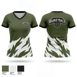 Womens Short Sleeve Vneck Shirt, Reeths- puffer rockets, Men's Basketball, Teamtime, Team time, sublimation, custom sports apparel, team uniforms, spirit wear, spiritwear, sports uniforms, custom shirts, team store, custom team store, fundraiser sports, apparel fundraiser