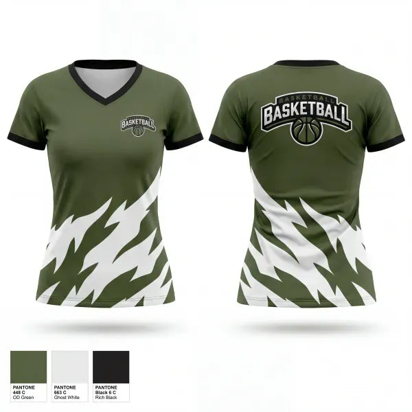 Womens Short Sleeve Vneck Shirt, Reeths- puffer rockets, Men's Basketball, Teamtime, Team time, sublimation, custom sports apparel, team uniforms, spirit wear, spiritwear, sports uniforms, custom shirts, team store, custom team store, fundraiser sports, apparel fundraiser