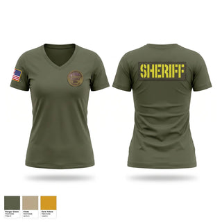 Womens Short Sleeve Vneck Shirt, Cuyahoga County Sheriff’s Department, Police, Teamtime, Team time, sublimation, custom sports apparel, team uniforms, spirit wear, spiritwear, sports uniforms, custom shirts, team store, custom team store, fundraiser sports, apparel fundraiser