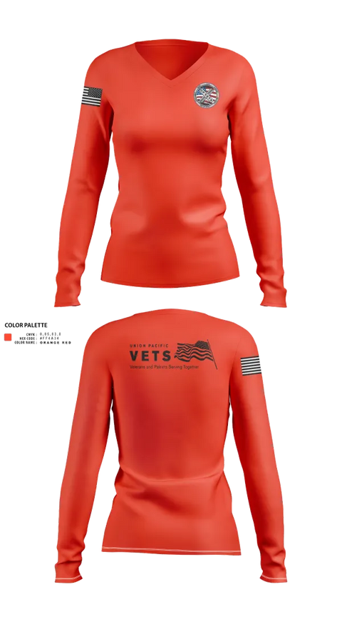 Womens Long Sleeve Vneck Shirt, South Texas UPVETS, , Teamtime, Team time, sublimation, custom sports apparel, team uniforms, spirit wear, spiritwear, sports uniforms, custom shirts, team store, custom team store, fundraiser sports, apparel fundraiser