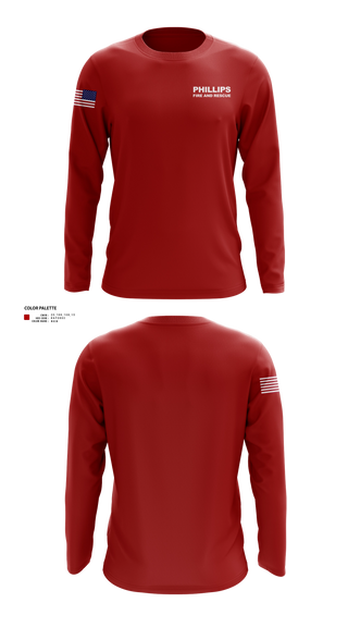 Long Sleeve Performance Shirt, Phillips fired and rescue, Fire Department, Teamtime, Team time, sublimation, custom sports apparel, team uniforms, spirit wear, spiritwear, sports uniforms, custom shirts, team store, custom team store, fundraiser sports, apparel fundraiser