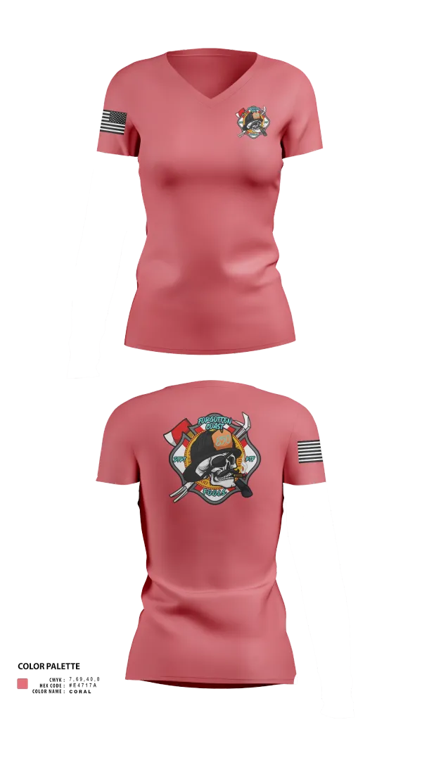 Womens Short Sleeve Vneck Shirt, Forgotten Coast F.O.O.L.S., , Teamtime, Team time, sublimation, custom sports apparel, team uniforms, spirit wear, spiritwear, sports uniforms, custom shirts, team store, custom team store, fundraiser sports, apparel fundraiser